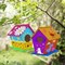 DIY Birdhouse Kit - 2 Pack, Includes Paints & Brushes, Wooden Crafts for Kids